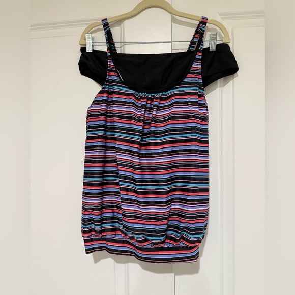 Walk On Beach STRIPE  Print Two Piece Tankini Swimsuit - Multicolor Size: XL NEW - Picture 9 of 12